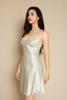 Đầm ngắn Vera satin Jacquard hai dây - V0780