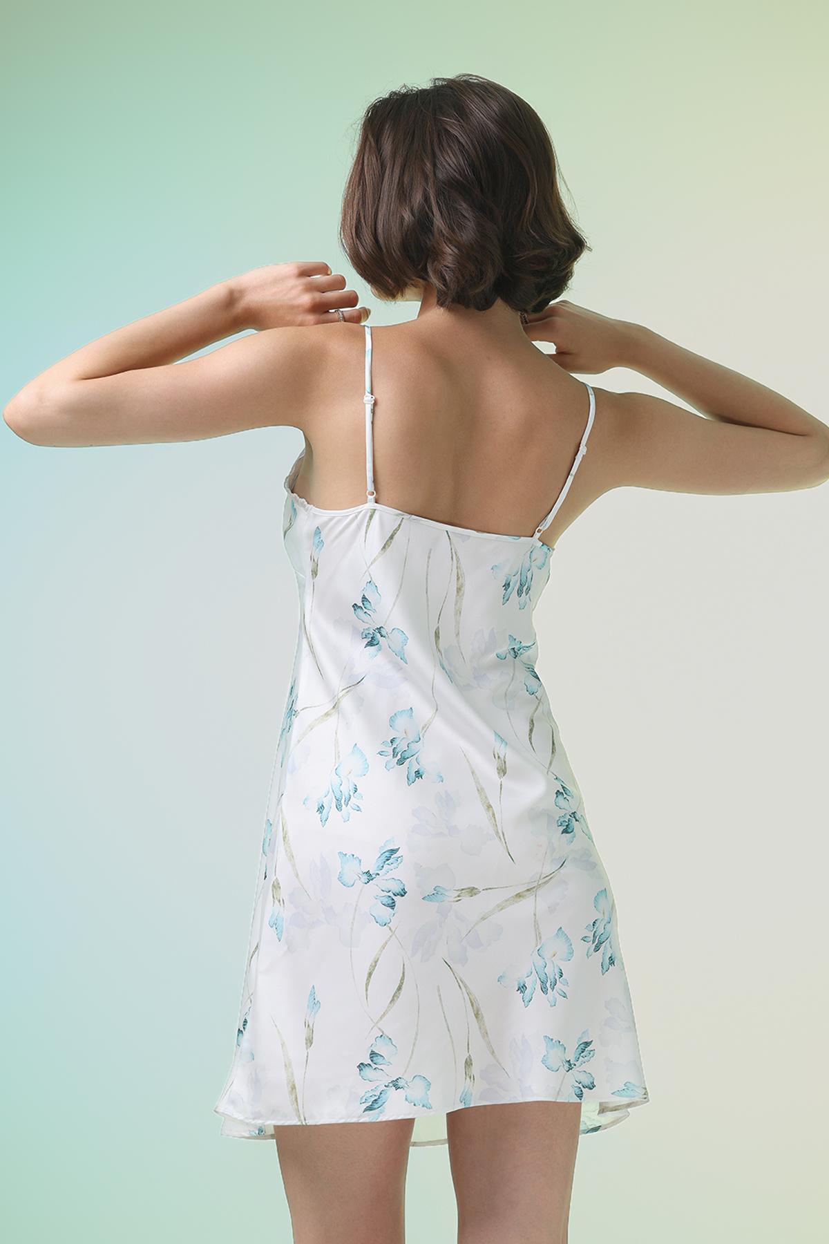 Đầm ngắn nữ Vera latin in phối ren - V0739