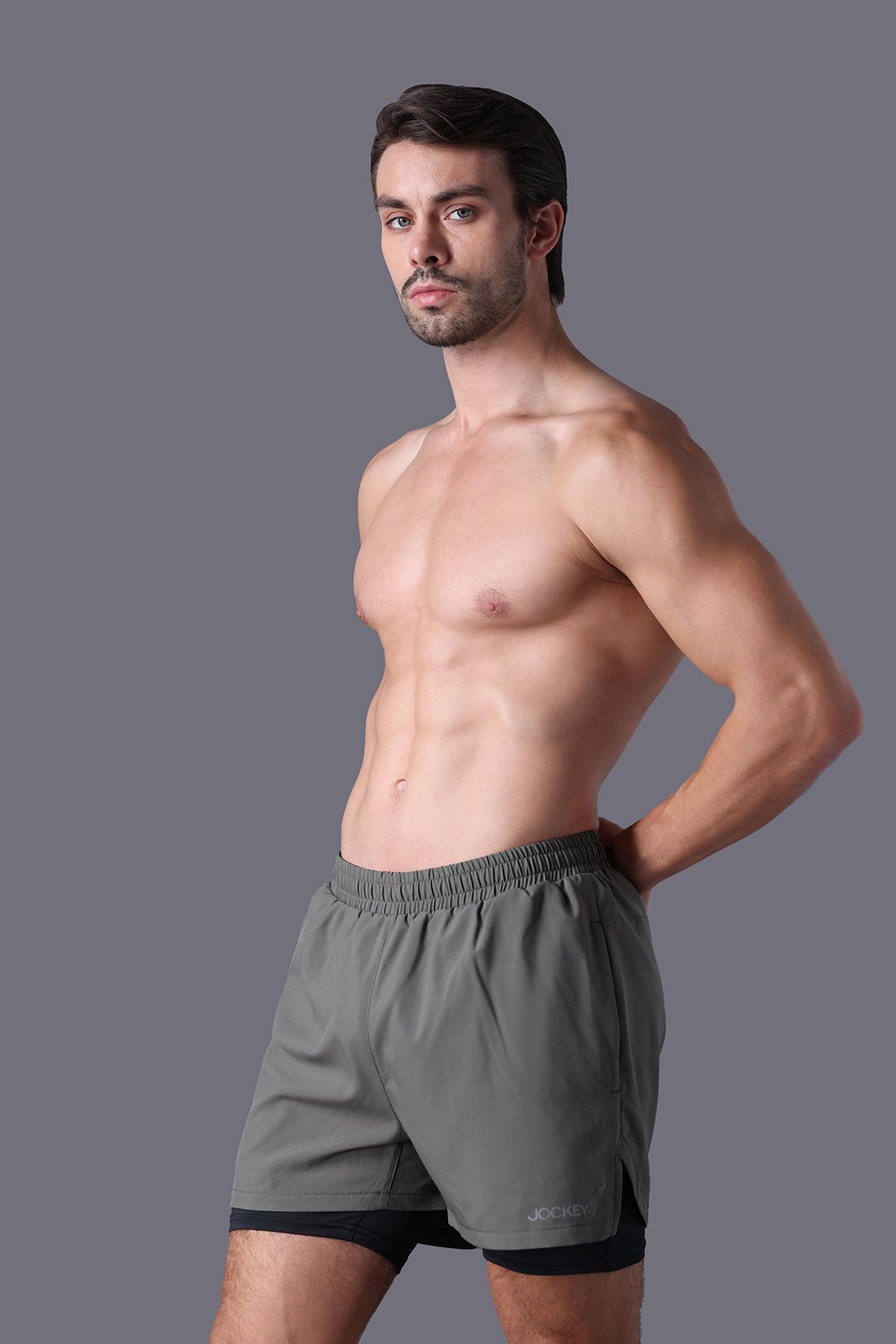 Quần short thể thao Jockey Nam Poly lót 4C in logo - 1375