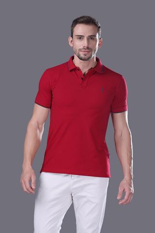 Áo Polo Nam Jockey cotton CVC thêu logo Full Boy - 1314Đỏ Đô