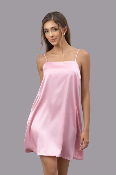 Đầm ngắn nữ Vera satin trơn hai dây - V0755