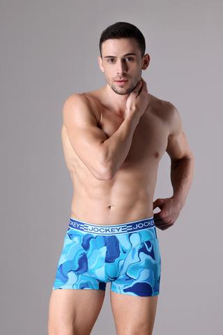 Quần lót nam Jockey polyamide in họa tiết dáng Trunk - J4064Xanh dương in
