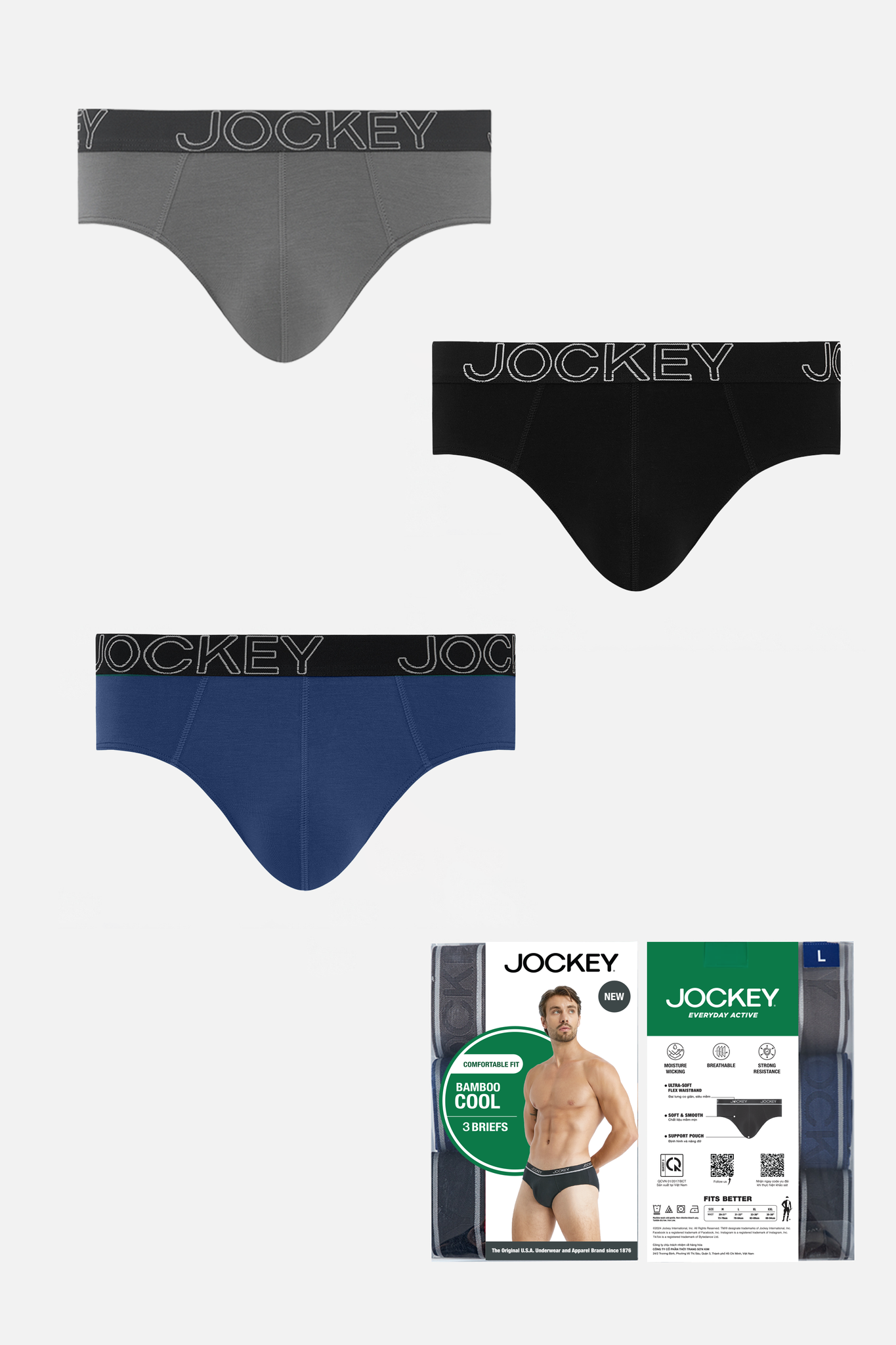 Quần lót Nam Brief Jockey chất liệu Bamboo - J4017