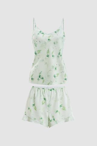 Bộ short nữ Vera latin in hai dây - V0820Xanh in hoa