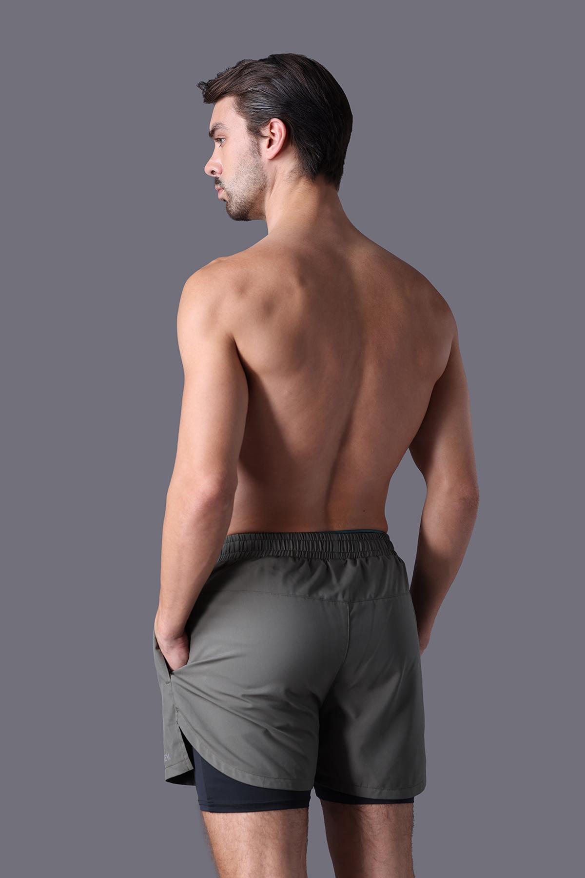 Quần short thể thao Jockey Nam Poly lót 4C in logo - 1375