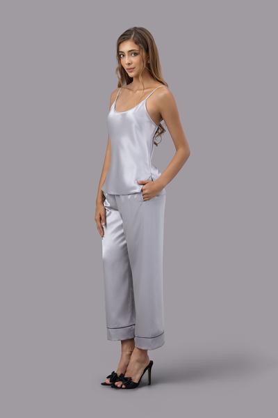 Bộ dài nữ Vera satin trơn hai dây - V0761