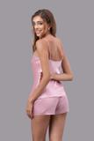 Bộ short nữ Vera satin trơn hai dây - V0759
