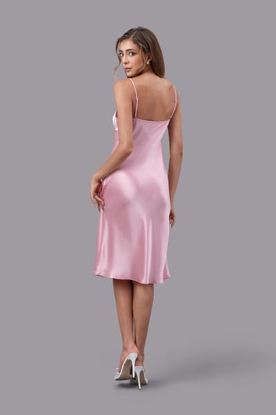 Đầm lửng nữ Vera satin trơn hai dây - V0758