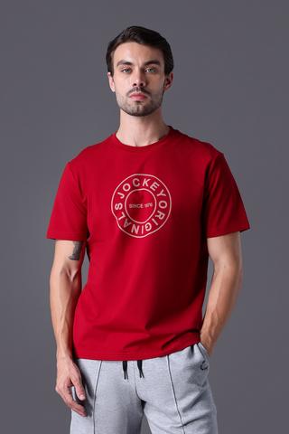 Áo T- shirt Jockey Nam cotton USA in nổi logo tee - J1197Đỏ