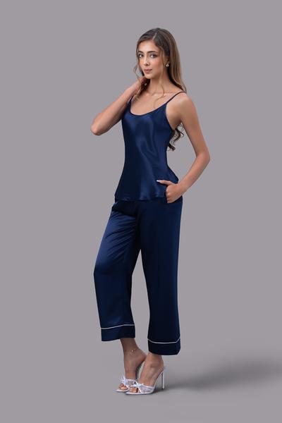 Bộ dài nữ Vera satin trơn hai dây - V0761
