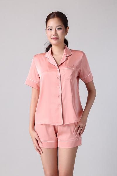 Bộ pijama ngắn nữ Vera latin trơn tay ngắn - V0773