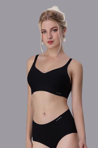 Áo ngực wireless nữ Vera nylon trơn mút mỏng - V0631Đen