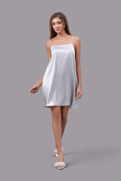 Đầm ngắn nữ Vera satin trơn hai dây - V0755
