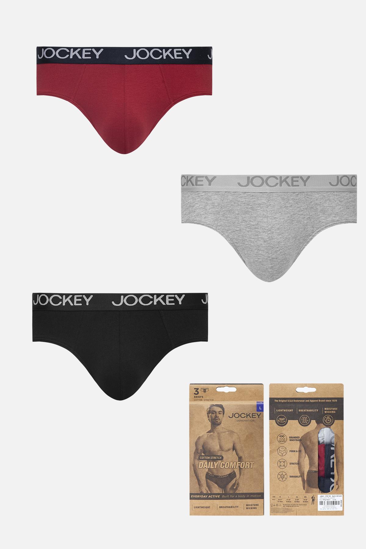 Quần lót nam Brief Jockey Cotton 4 chiều trơn - J4001