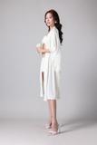 Áo khoác kimono Vera by Chipu satin trơn phối ren - C0045