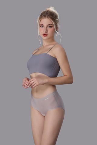 Quần lót bikini High-waist nữ Misaki seamless- M1017Xám