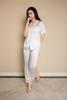 Bộ pijama dài Vera satin Jacquard tay ngắn - V0783
