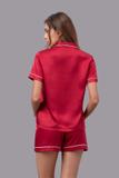 Bộ pijama ngắn nữ Vera satin trơn tay ngắn - V0760