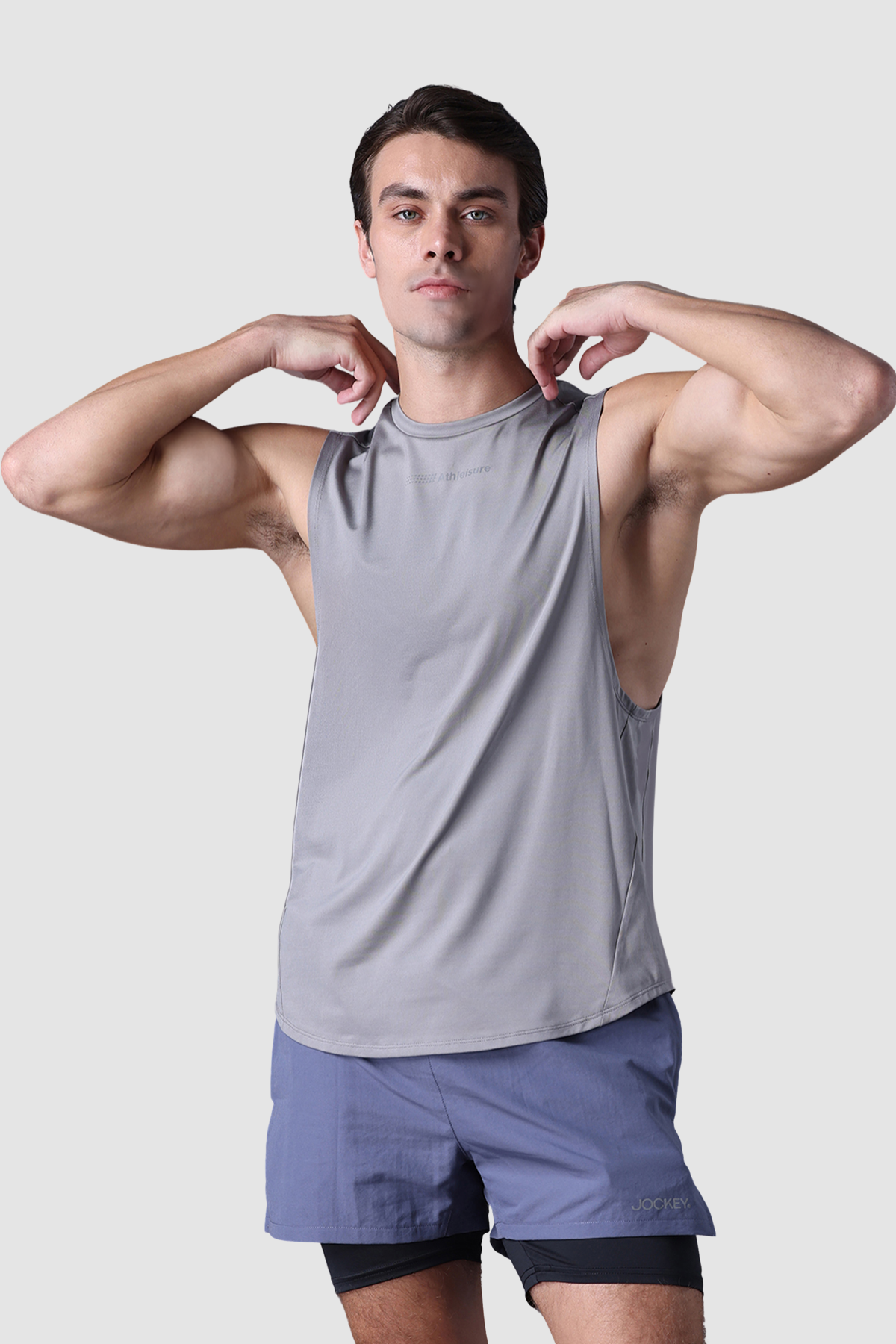 Áo T-top thể thao Jockey Nam chất liệu wicking in logo - 1371