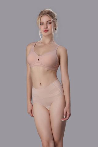 Quần lót lưng cao nữ Vera nylon trơn - V0633Da hồng