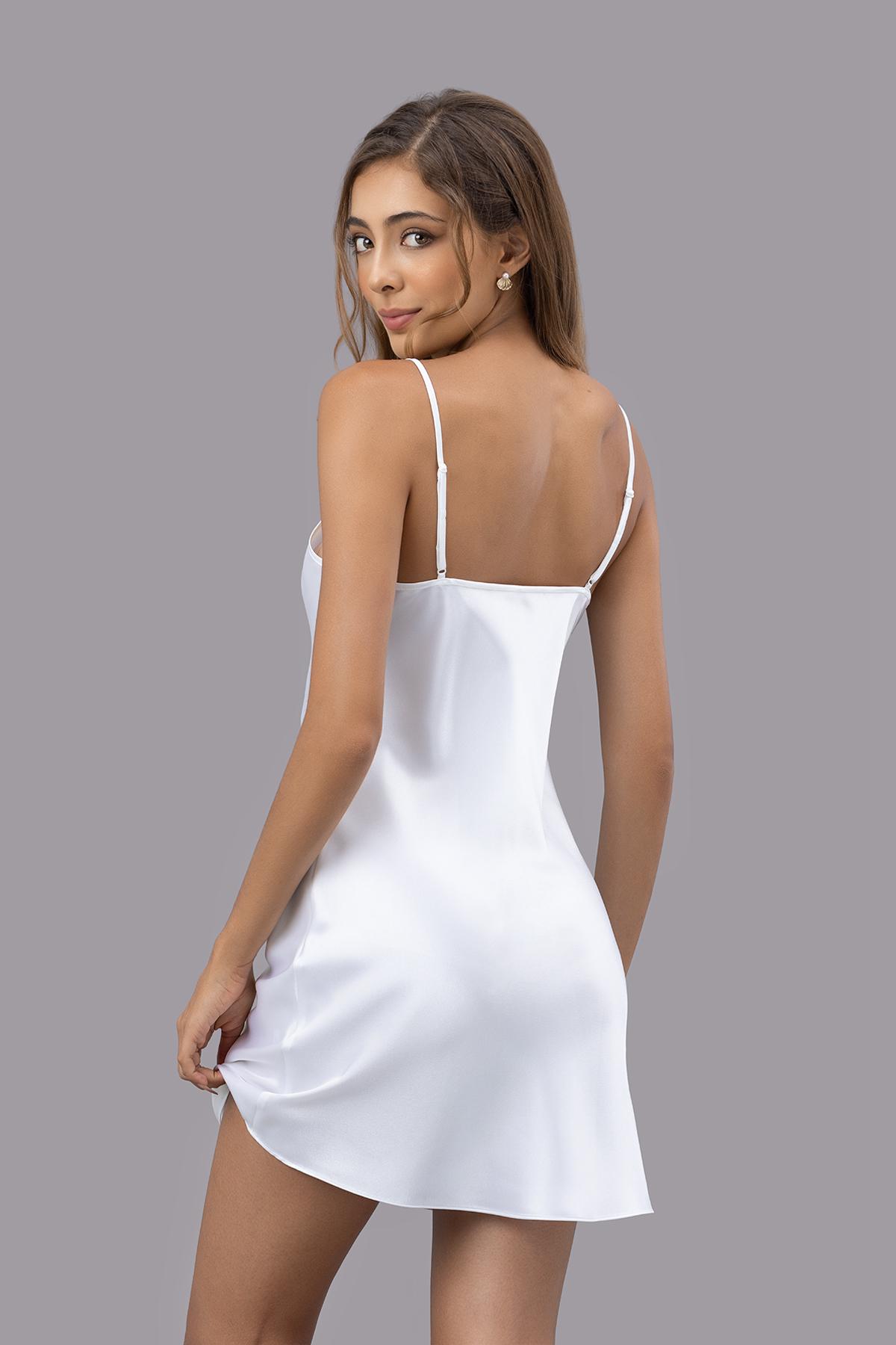 Đầm ngắn nữ Vera satin trơn hai dây - V0757