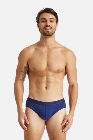 Quần lót Nam Jockey Cotton 4 chiều dáng brief -  J4013Xanh đen