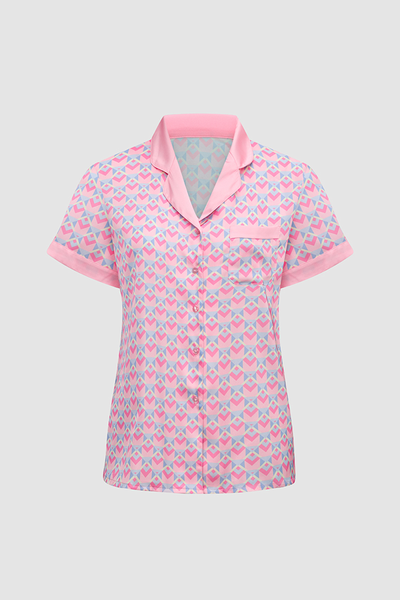 Bộ pijama ngắn nữ Vera satin in tay ngắn - V0768