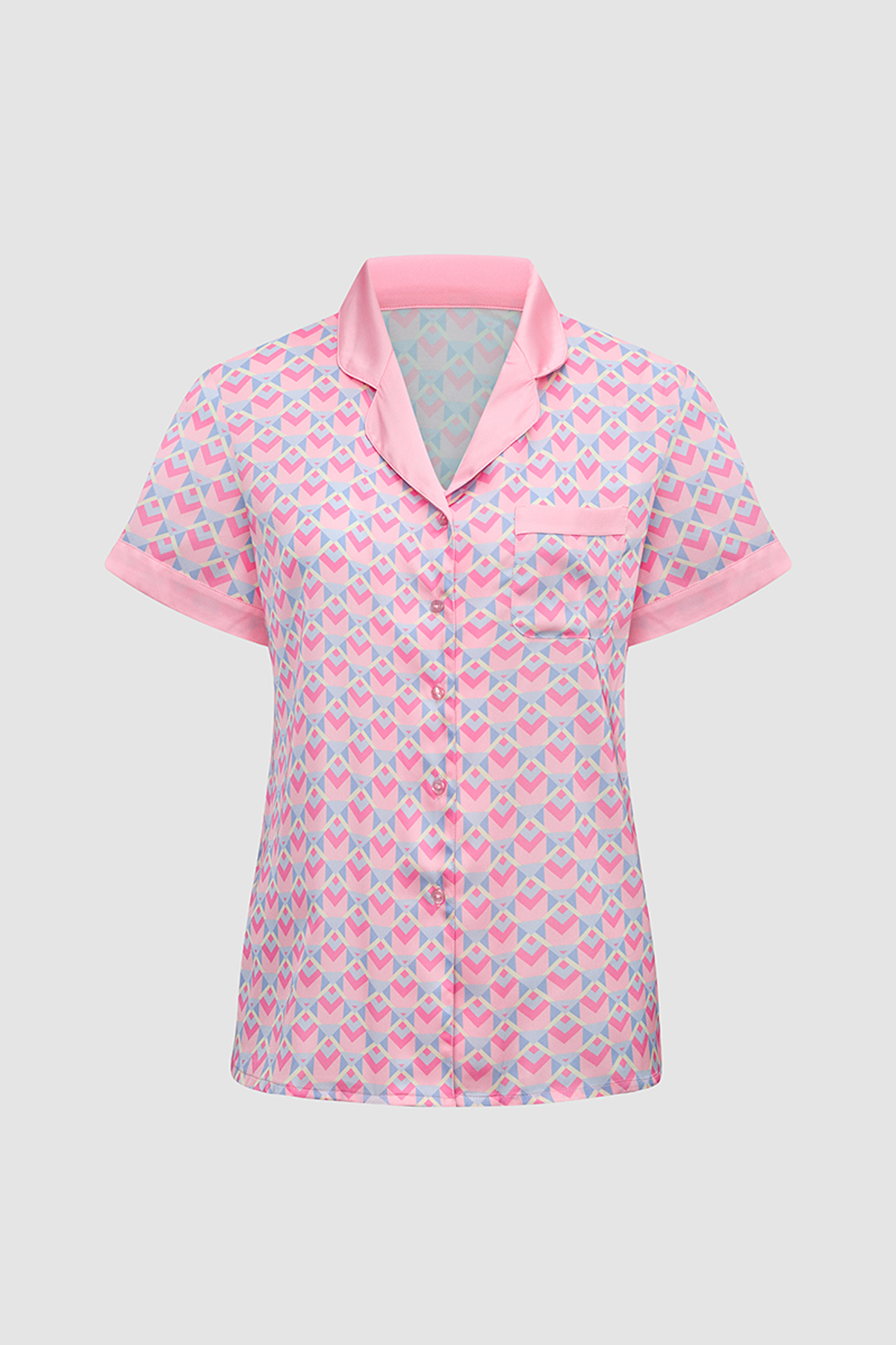 Bộ pijama ngắn nữ Vera satin in tay ngắn - V0768