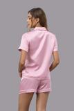 Bộ pijama ngắn nữ Vera satin trơn tay ngắn - V0760