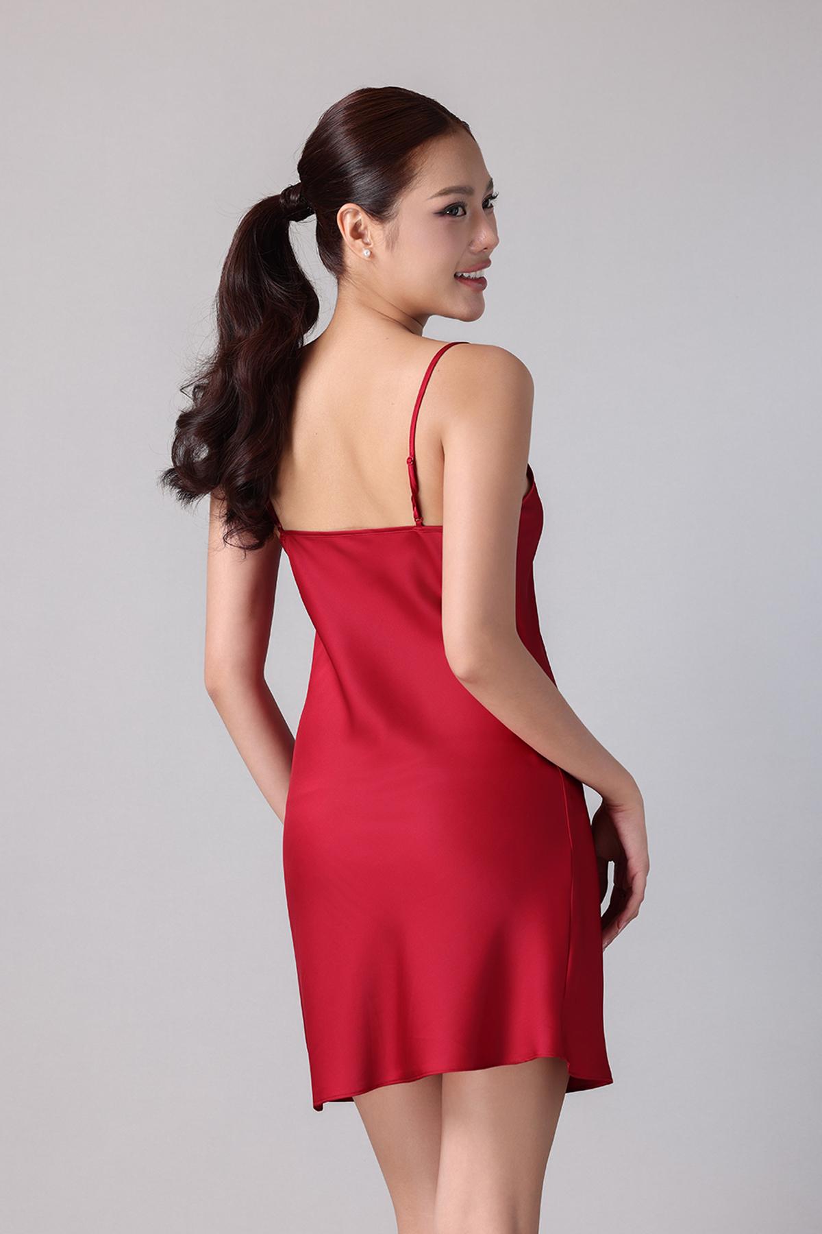 Đầm ngắn nữ Vera latin trơn hai dây - V0771
