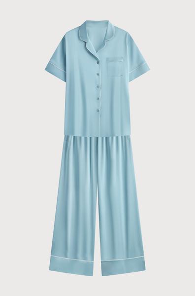 Bộ pijama dài nữ Vera latin trơn tay ngắn - V0774