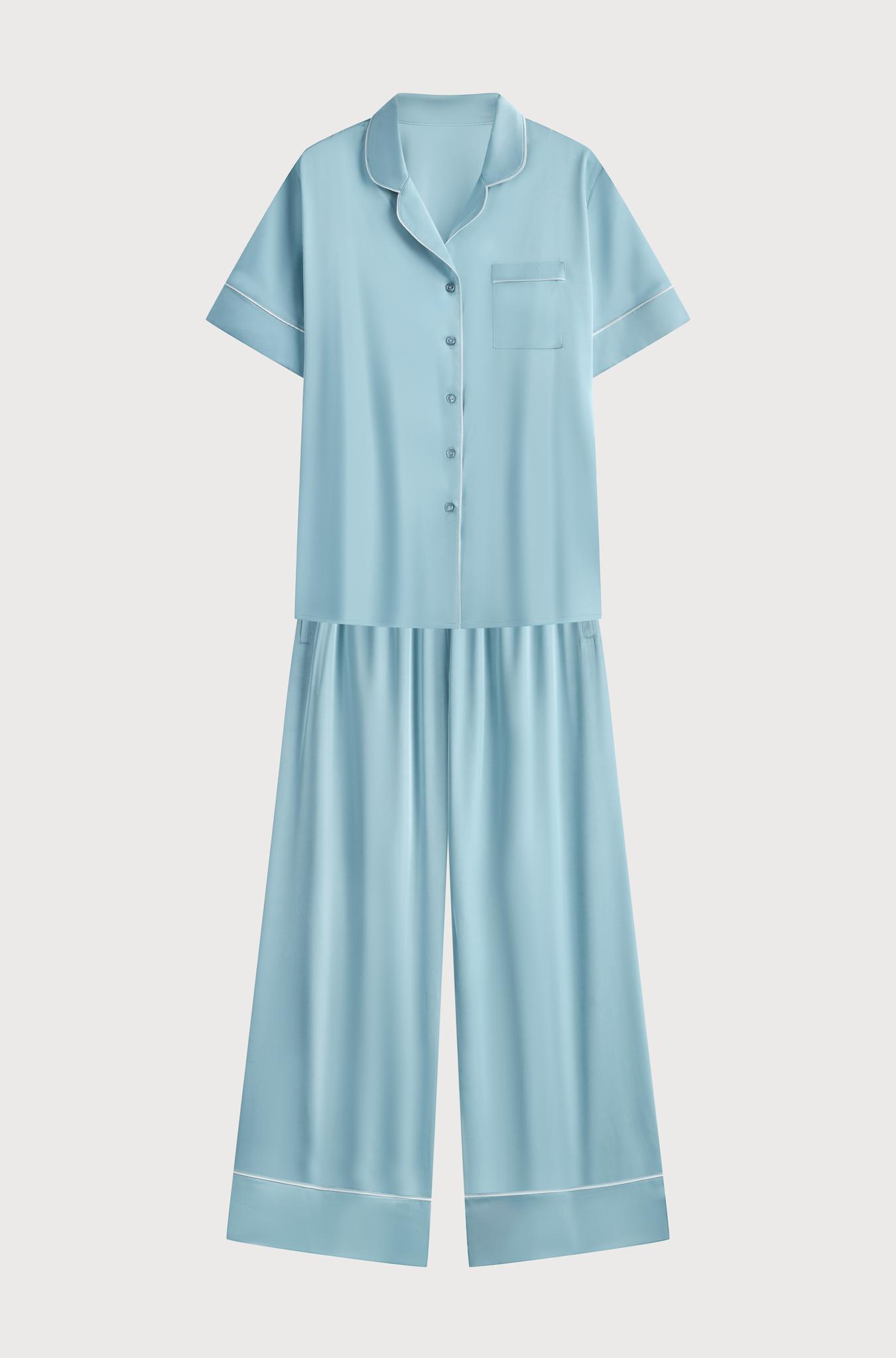 Bộ pijama dài nữ Vera latin trơn tay ngắn - V0774