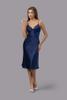 Đầm lửng nữ Vera satin trơn hai dây - V0758