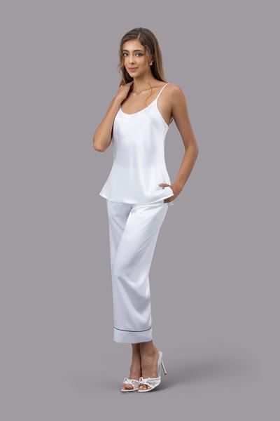 Bộ dài nữ Vera satin trơn hai dây - V0761