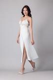 Đầm dài Vera by Chipu satin trơn phối ren - C0044