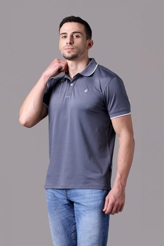 Áo Polo Nam Jockey poly quickdry thêu logo Half Boy - J1313Xám đậm