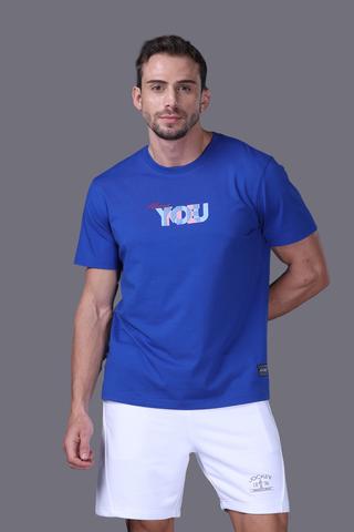 Áo T - Shirt Jockey Unisex in họa tiết - J4104Xanh