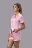 Bộ pijama ngắn nữ Vera satin trơn tay ngắn - V0760