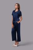 Bộ pijama dài nữ Vera satin trơn tay ngắn - V0762