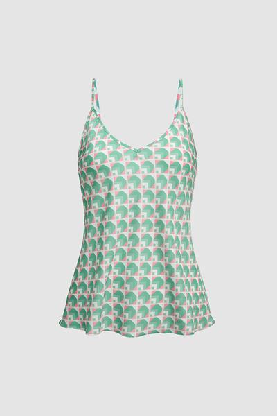 Bộ short nữ Vera satin in hai dây - V0766