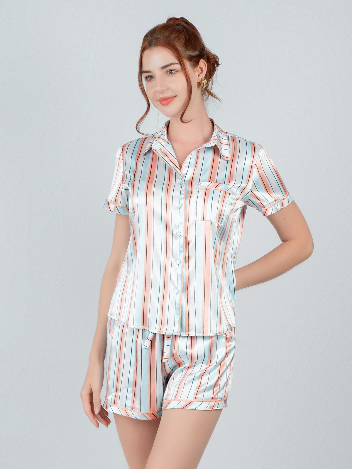 Bộ Pijama ngắn nữ Vera Satin in full tay ngắn - V0474