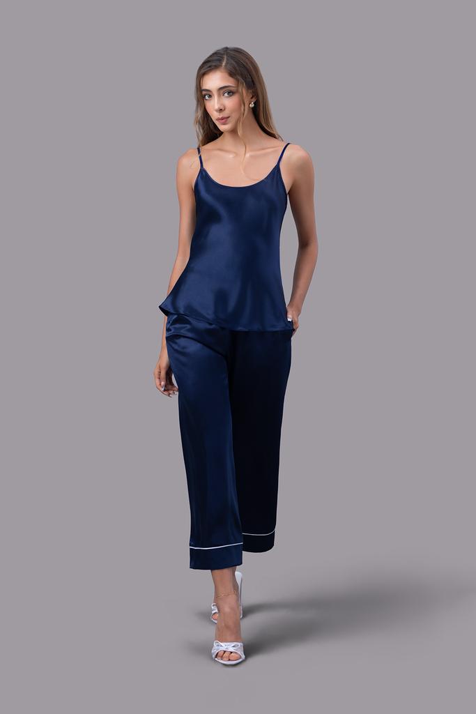 Bộ dài nữ Vera satin trơn hai dây - V0761