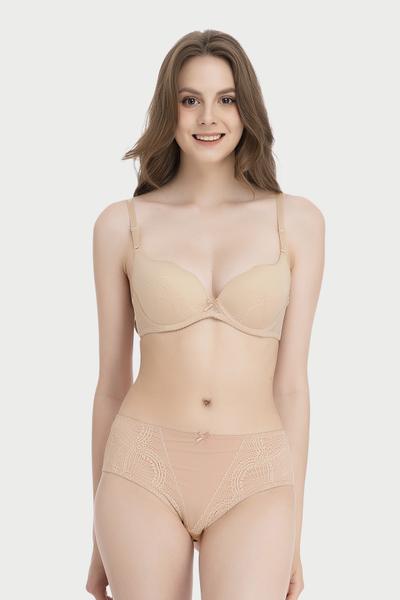 Quần lót lưng cao Misaki microfiber phối ren - M1081
