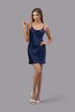 Đầm ngắn nữ Vera satin trơn hai dây - V0757