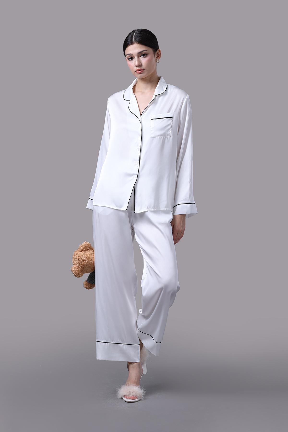 Bộ pijama dài nữ Vera latin trơn tay dài - V0717