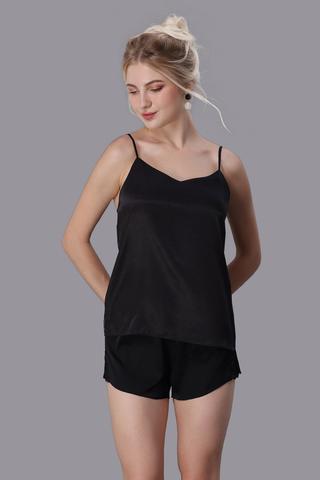 Áo camisole nữ Vera satin trơn - V0674Đen