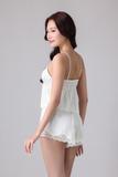 Bộ short Vera by Chipu satin trơn phối ren - C0042