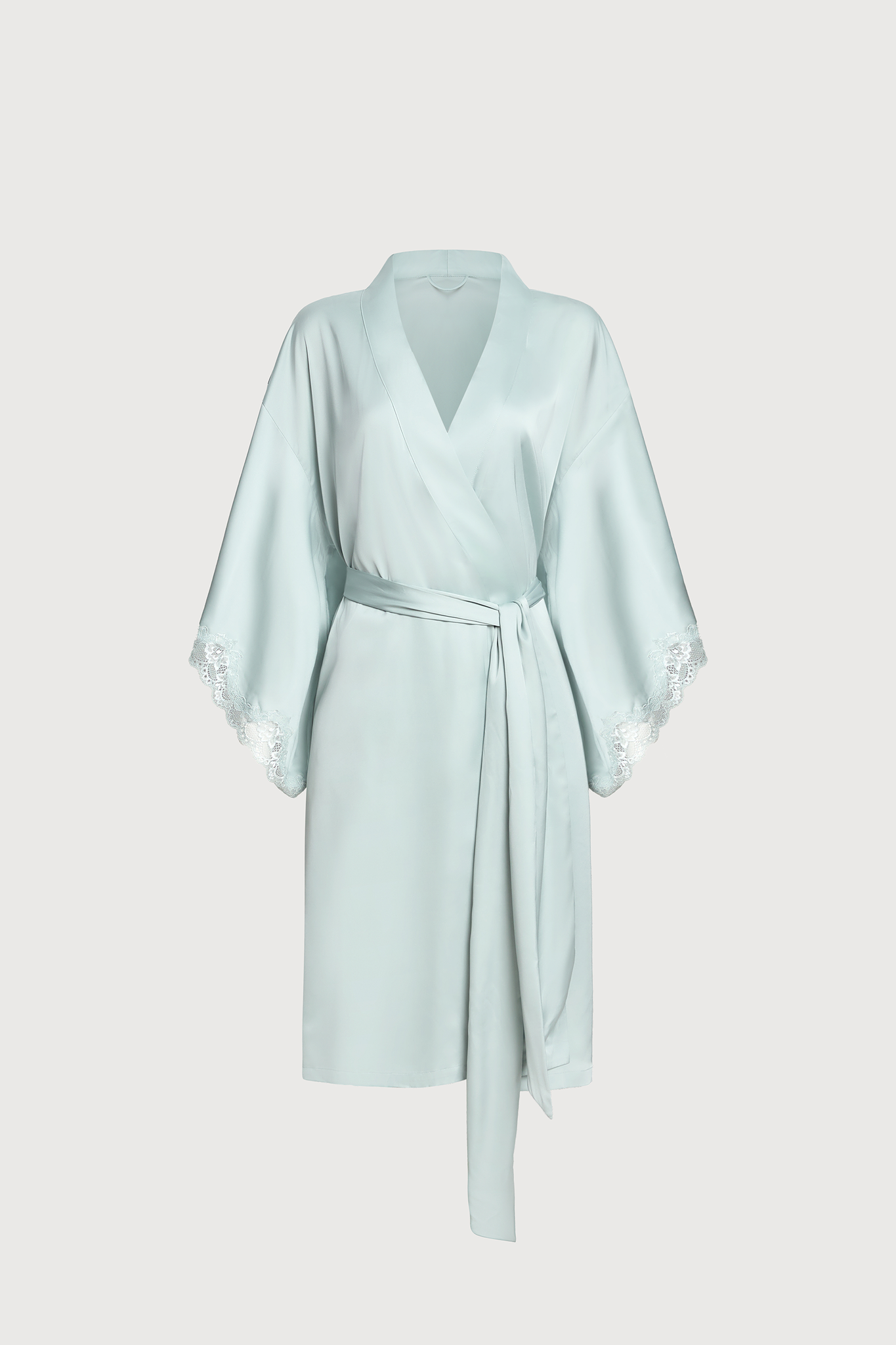 Áo khoác kimono Vera by Chipu satin trơn phối ren - C0045