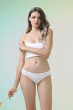 Quần lót bikini nữ Misaki Polyester phối ren M1031