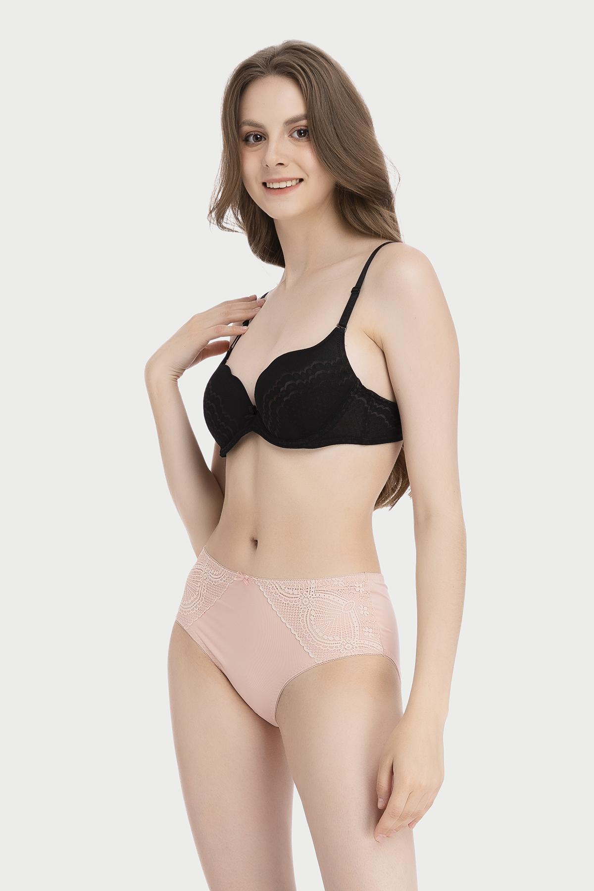 Quần lót lưng cao Misaki microfiber phối ren - M1083